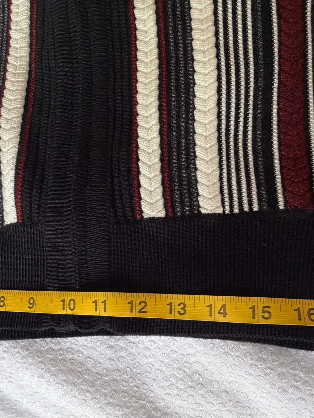 Michael Irvin 88 Men's Zip-Up Sweater- Black with Burgundy & White Stripes